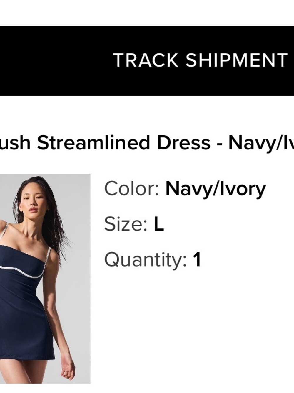 Alo Airbrush Streamlined Dress - Navy/ Ivory - Picture 2 of 4